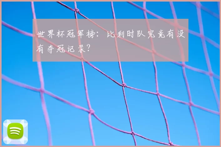 世界杯冠军榜:比利时队究竟有没有夺冠记录?
